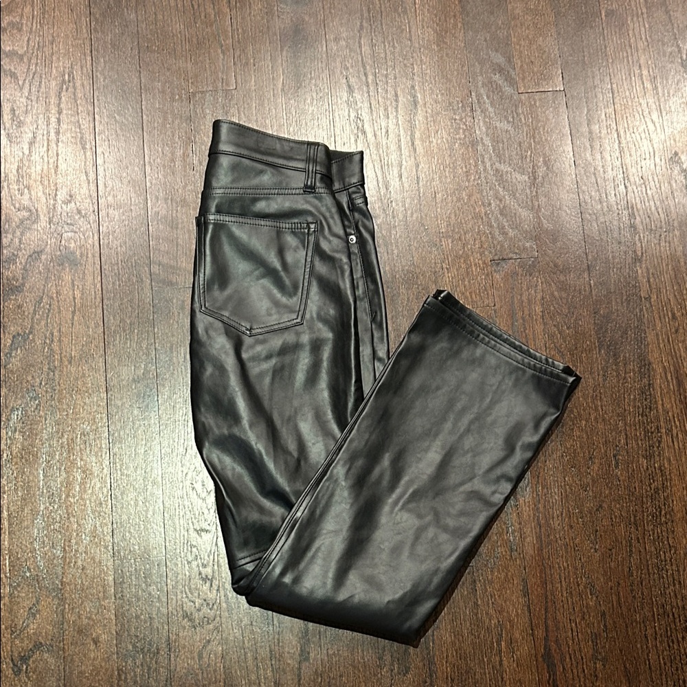 Gap Women’s Baby Boot Mid Rise Black Leather Pants Size 25
